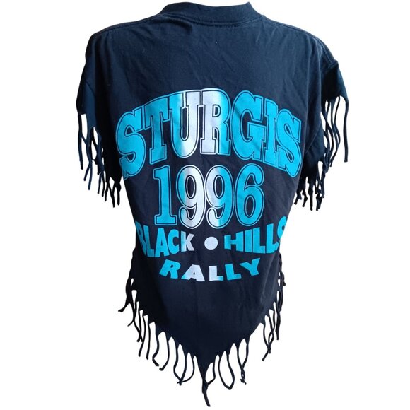 Vintage Medium T-shirt Womens Sturgis 1996 56th Bike Rally Fringe Jerzees 90s - Picture 5 of 7
